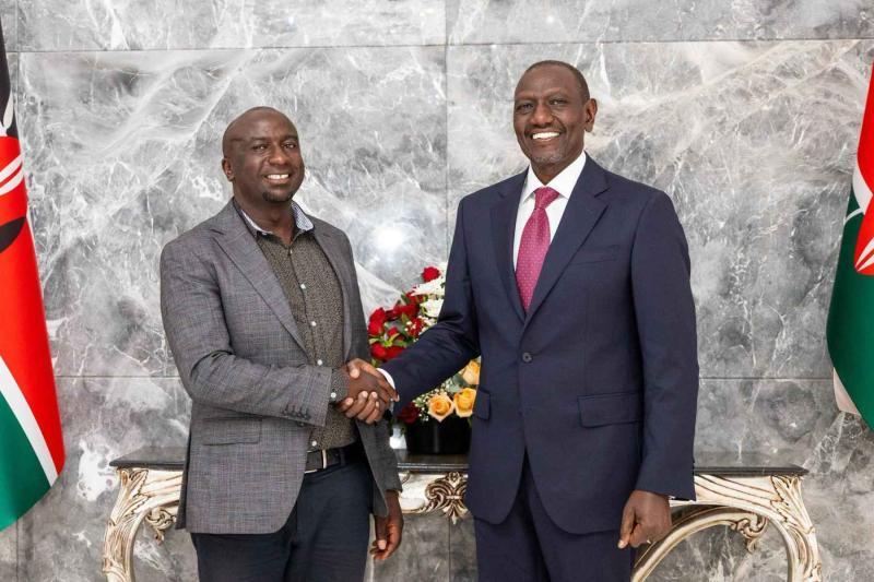 File image of President William Ruto with Samuel Muchina Nyagah.